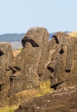 Statue Ile de Paques. Moaïs dans le Parc National de Rapa Nui, l'Ile de Paques.