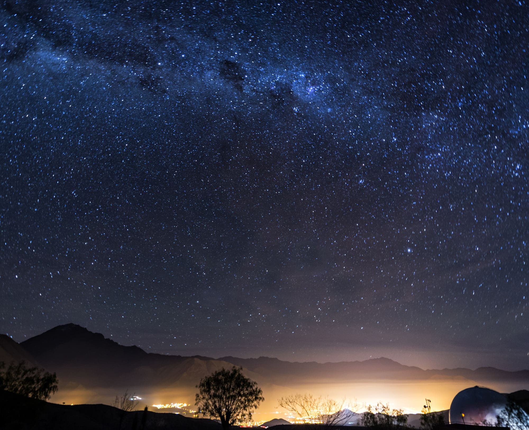 Ciel étoilée, voie lactée, ciel de Vicuna, Vallée d'Elqui, Chili