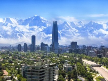 Panorama sur la ville de Santiago, Chili