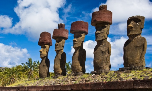 Statues Moais, Anakena, Rapa Nui