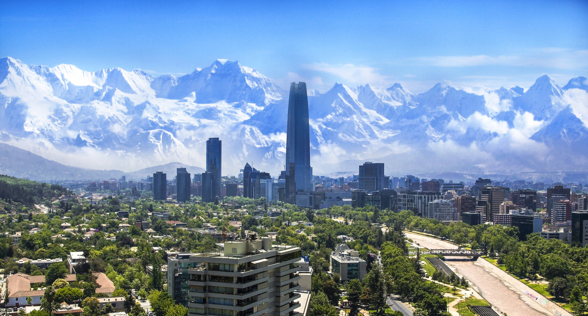 Vue sur les Andes, Santiago, Chili